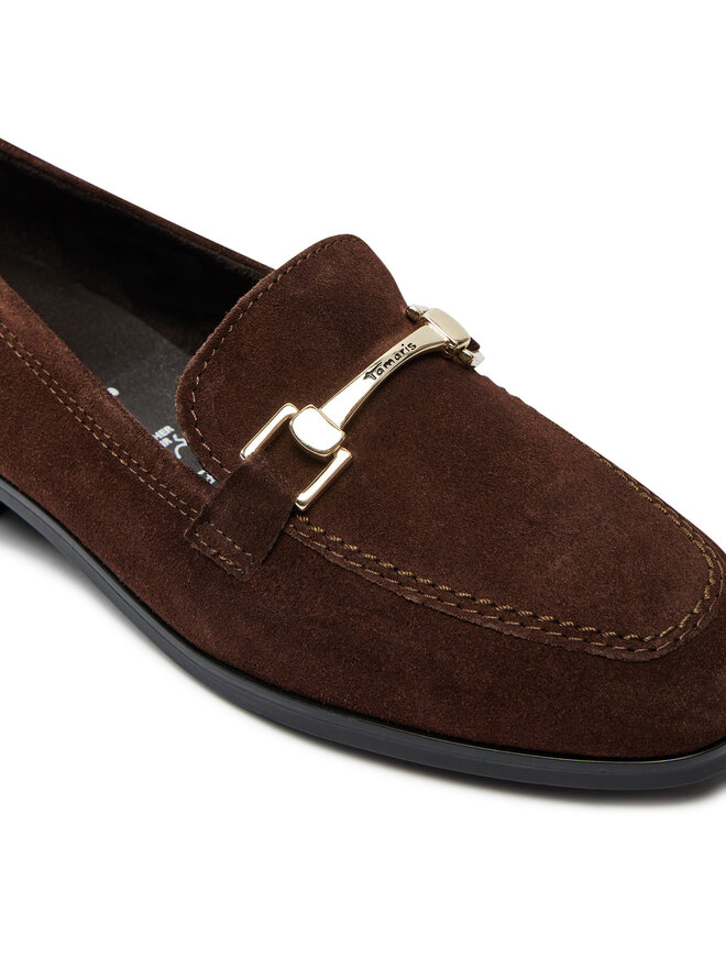 Tamaris Groene leren loafers voor dames Green Dames