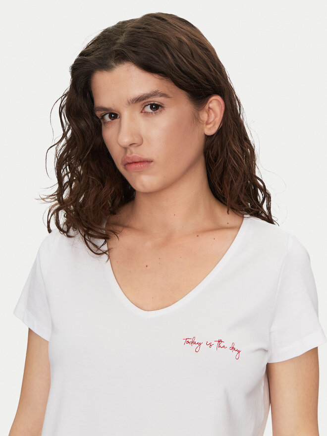 Pieces Pieces Marškinėliai Silly 17156926 Balta Regular Fit