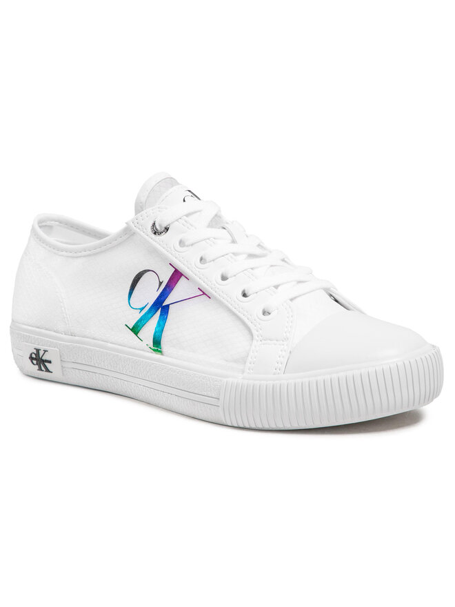 Calvin Klein Jeans Кецове Calvin Klein Jeans Vulcanized Sneaker Laceup Trn Pa YW0YW00044 Бял