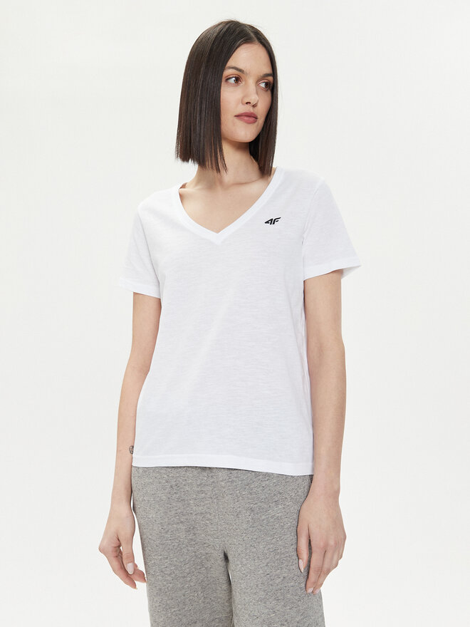 4F 4F Marškinėliai 4FWSS24TTSHF1162 Balta Regular Fit