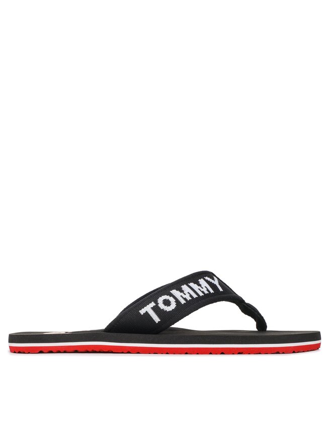 Tommy Jeans Japonki Tommy Jeans Flip Flop Logo Tape EM0EM01147 Czarny