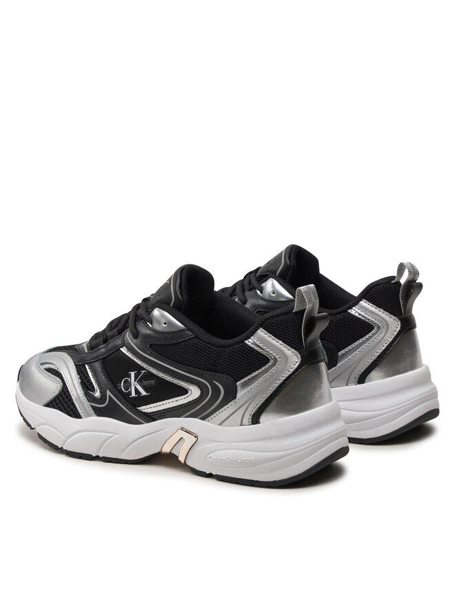 Calvin Klein Jeans Sneakersy Calvin Klein Jeans Retro Tennis Low Lace Mh Ml Mr YW0YW01381 Černá