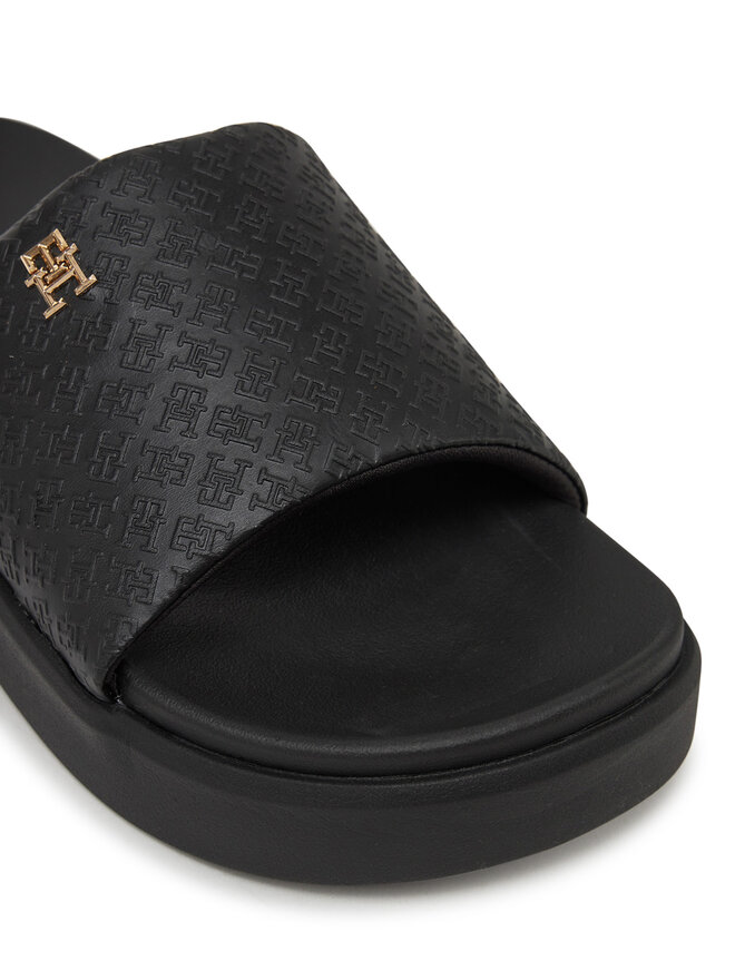 Tommy Hilfiger Šľapky Tommy Hilfiger Platform Monogram Poolslide FW0FW08526 Čierna