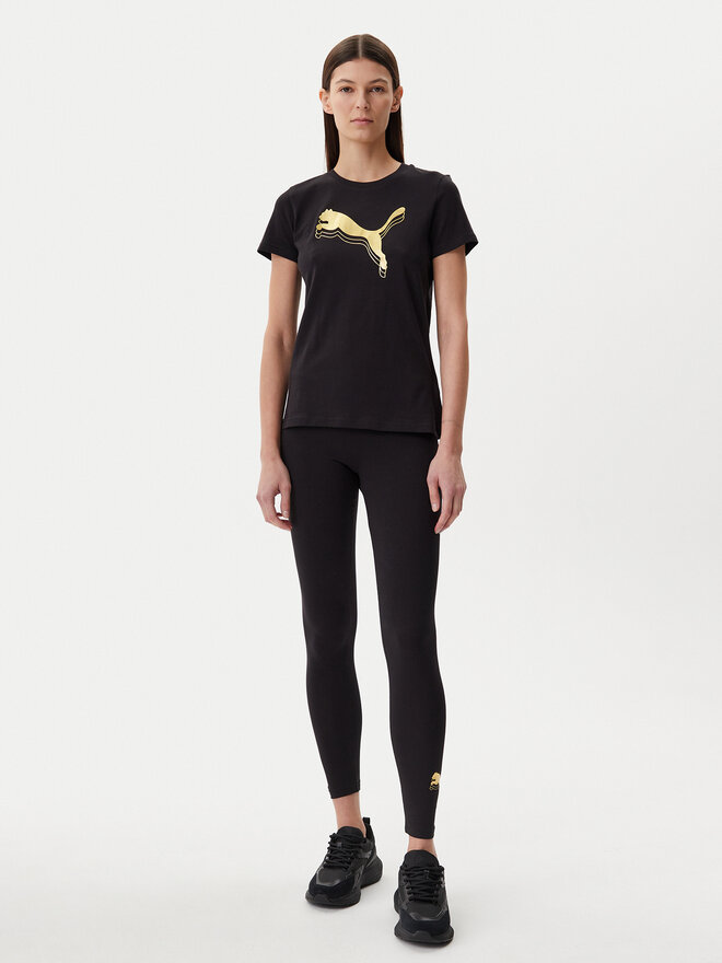Puma Puma T-Shirt Essentials Metallic 684995 Μαύρο Regular Fit