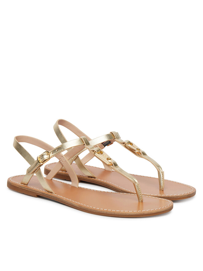 Tommy Hilfiger Sandalen Tommy Hilfiger Leather Thong Sandal Gold FW0FW09331 Goldfarben