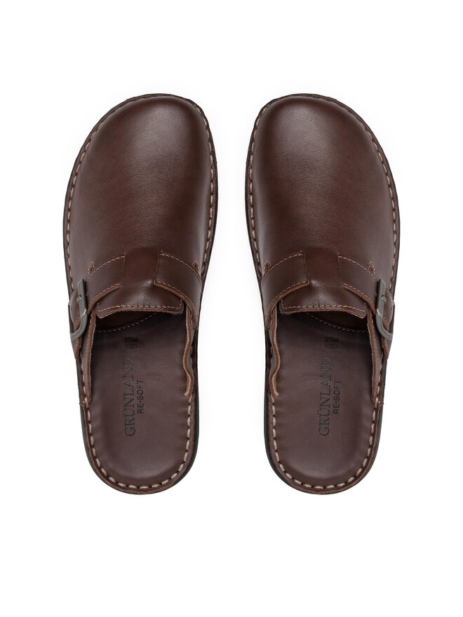 Pantoufles Hommes Cuir écologique - ECELEN - Demi Pantoufles Sans Lacet - Noir Nior