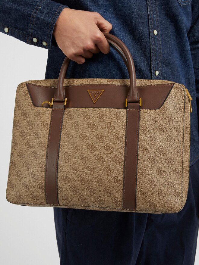 Guess Brašna na notebook Guess Vezzola Smart HMEVZL P3138 Béžová