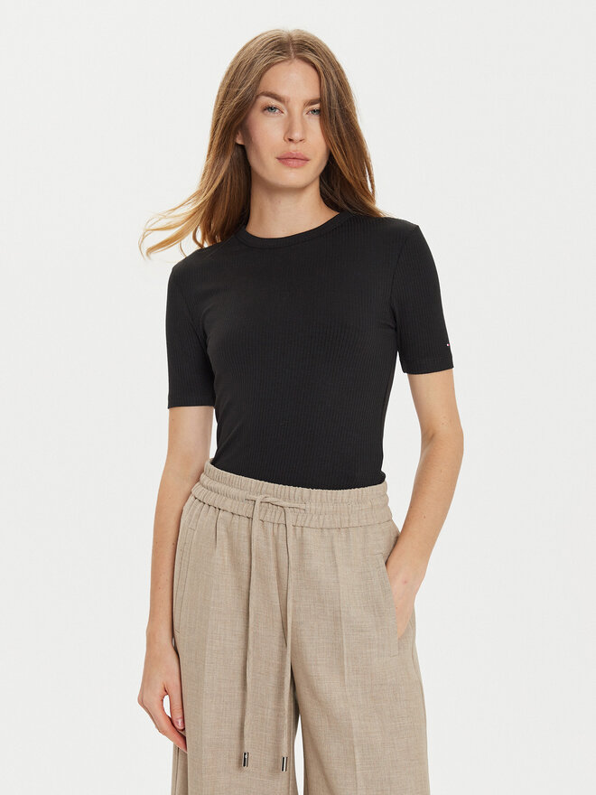 Tommy Hilfiger Tommy Hilfiger Футболка WW0WW43918 Чорний Slim Fit