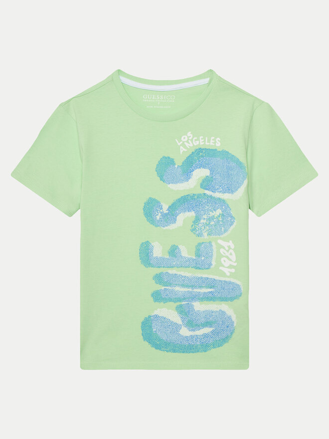 Guess Guess Marškinėliai L5GI12 K8HM4 Žalia Regular Fit