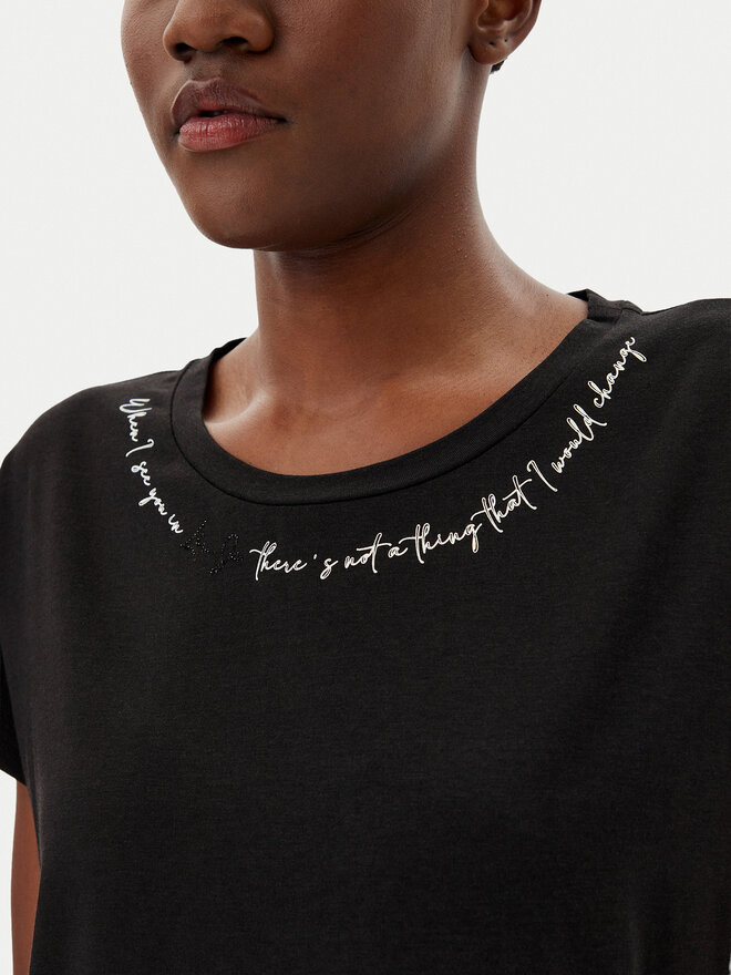 Liu Jo Sport Liu Jo Sport Póló TA5268 JS005 Fekete Regular Fit