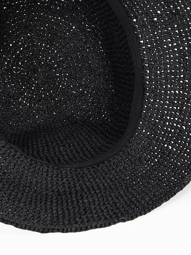 Calvin Klein Hut Calvin Klein Wide Brim Straw Bucket Hat K60K612914 Schwarz