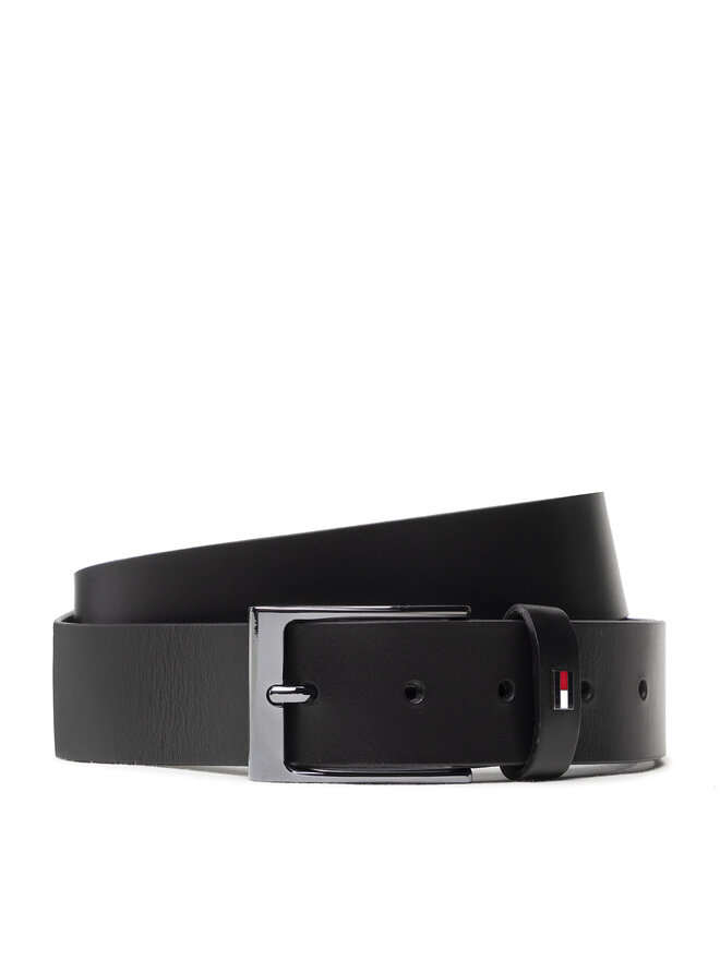 Tommy Hilfiger Cinturón para hombre Tommy Hilfiger Layton Leather 3.5 AM0AM10316 Negro