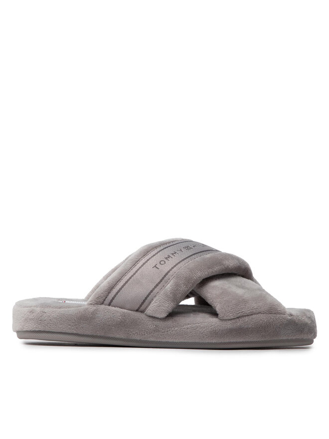 Tommy Hilfiger Kapcie Tommy Hilfiger Comfy Home Slippers With Straps FW0FW06587 Szary
