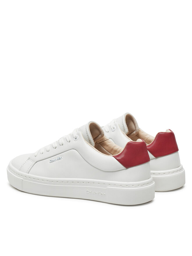 Calvin Klein Sneakersy Calvin Klein Cupsole Lace Up W/Ml Lth HW0HW02201 Biały