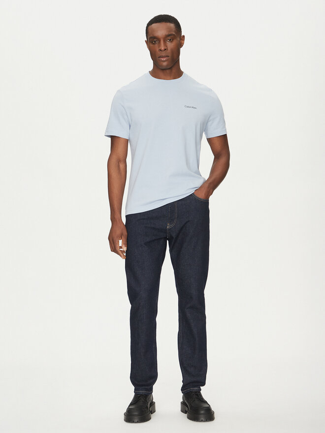 Calvin Klein Calvin Klein Camiseta Linear Box Logo K10K114152 Celeste Regular Fit