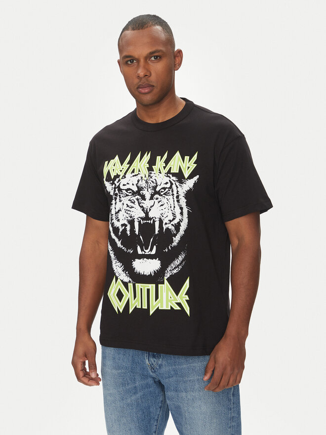 Versace Jeans Couture Versace Jeans Couture T-Shirt 78GAHT06 Μαύρο Regular Fit
