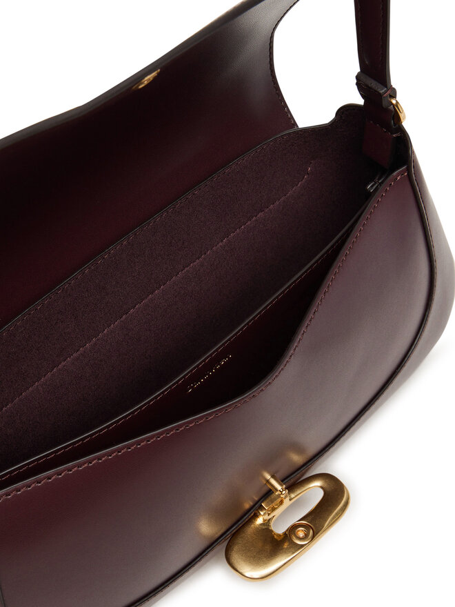 Calvin Klein Handtasche Calvin Klein Hardware Flap Shoulder Bag LV04F3146G Dunkelrot