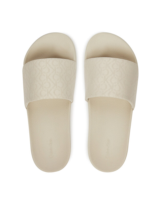 Calvin Klein Natikače Calvin Klein Pool Slide - Jacq HW0HW02420 Écru