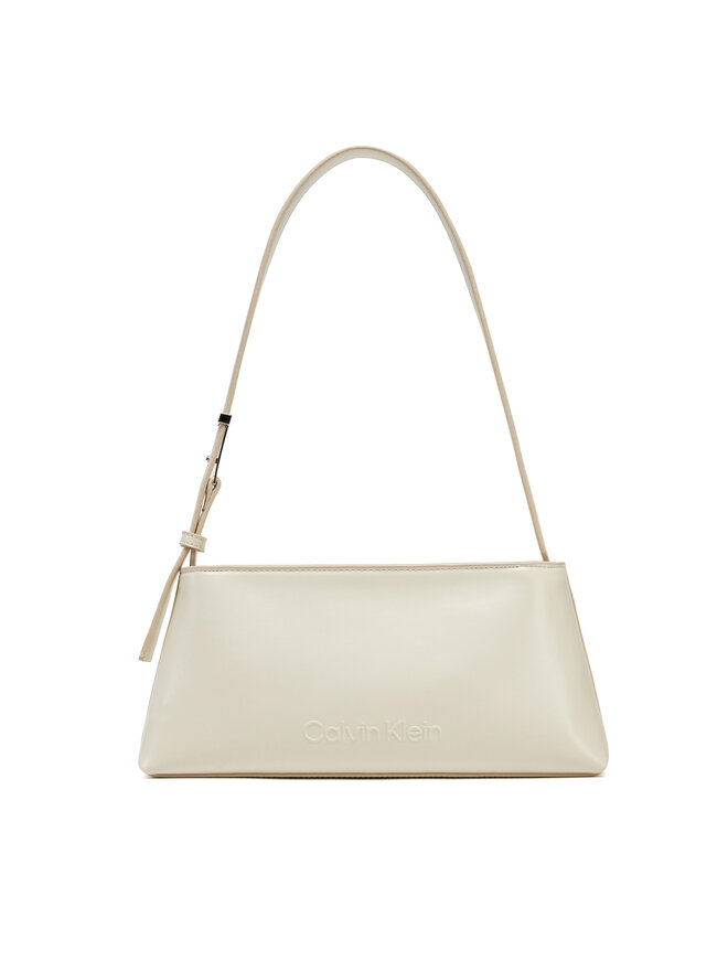 Calvin Klein Borsetta Calvin Klein Embossed Logo Shoulder Bag K60K612550 Écru
