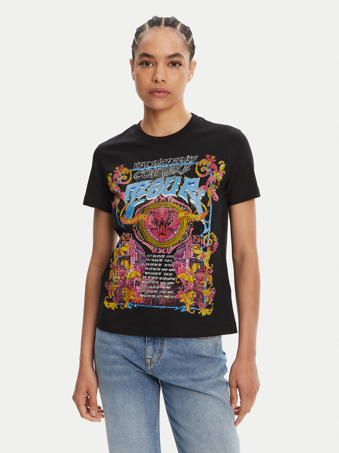 Versace Jeans Couture Versace Jeans Couture Camiseta 78HAHC03 Negro Regular Fit