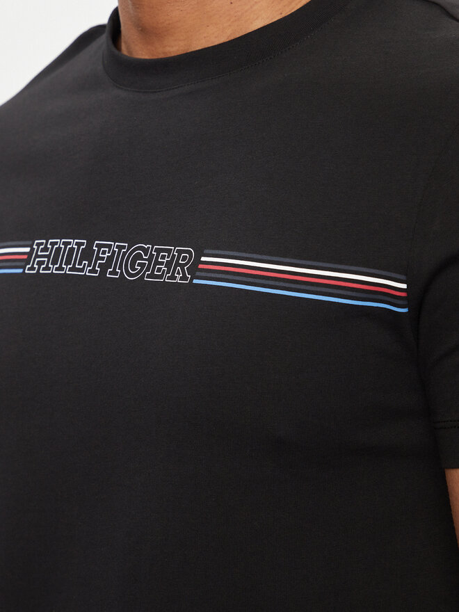 Tommy Hilfiger Tommy Hilfiger T-Shirt Stripe Chest MW0MW34428 Μαύρο Slim Fit