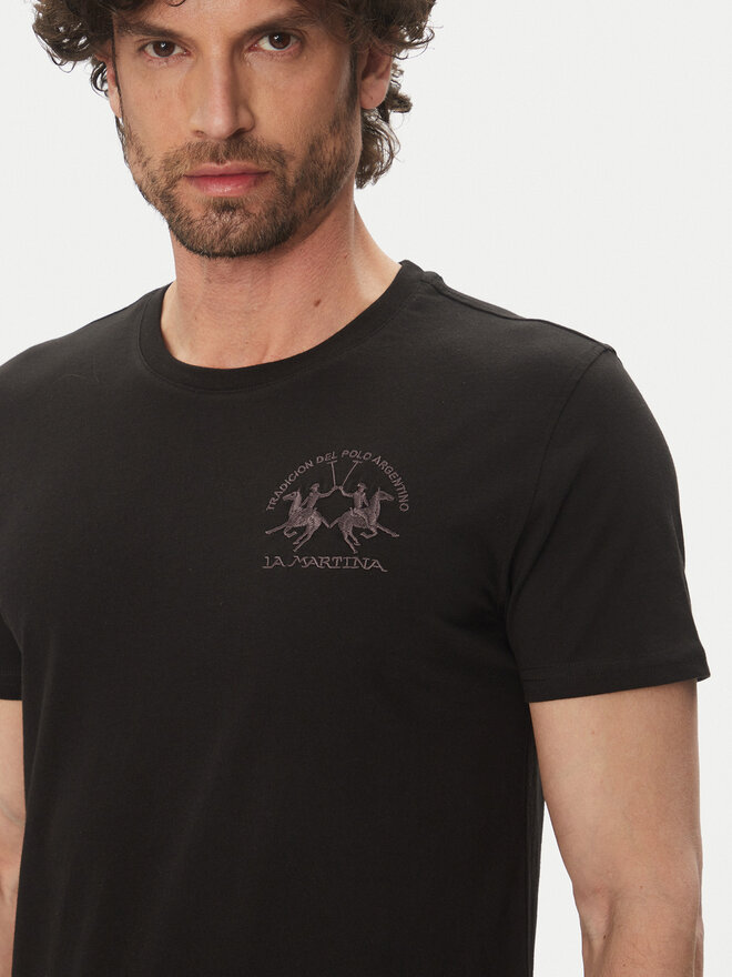 La Martina La Martina T-Shirt Vernie MAR009 JS206 Schwarz Regular Fit