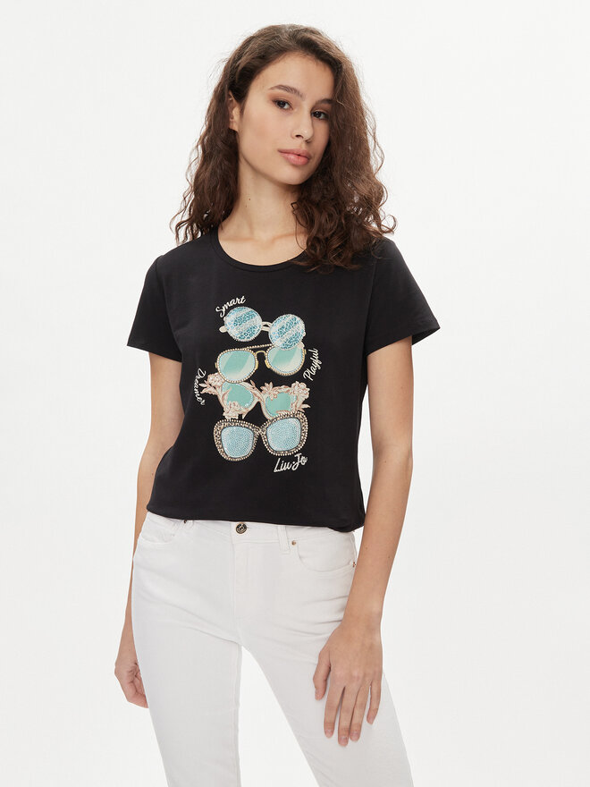 Liu Jo Liu Jo Camiseta MA4393 J5003 Negro Regular Fit