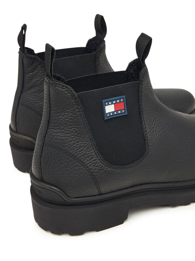 Tommy Jeans Klassische Stiefeletten Tommy Jeans Tjm Chelsea Leather Wl EM0EM01670 Schwarz