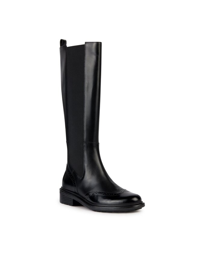 Geox Kozačky ve vojenském stylu Geox D Walk Pleasure D36TGH 04948 C9999 Černá