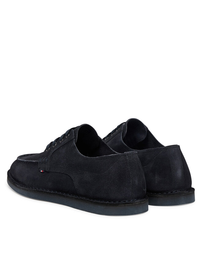 Tommy Hilfiger Halbschuhe Tommy Hilfiger Stitchdown Suede Derby FM0FM05841 Dunkelblau