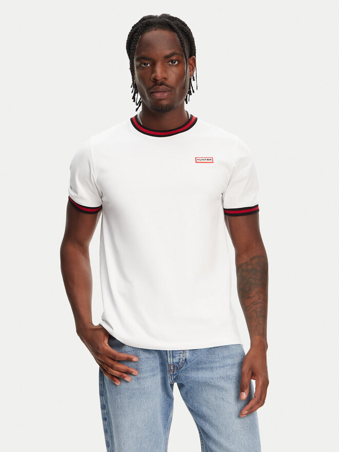 Hunter Hunter T-shirt Eigg Ringer HARM0032251 Bijela Regular Fit