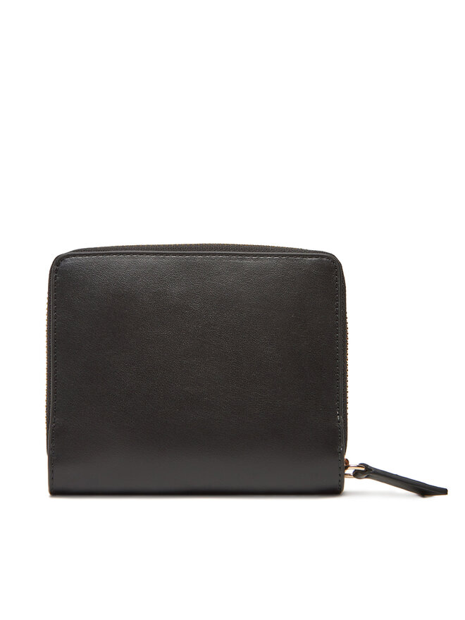 Tommy Hilfiger Μικρό Πορτοφόλι Γυναικείο Tommy Hilfiger Th Leather Slg Med Za Flap AW0AW17499 Μαύρο