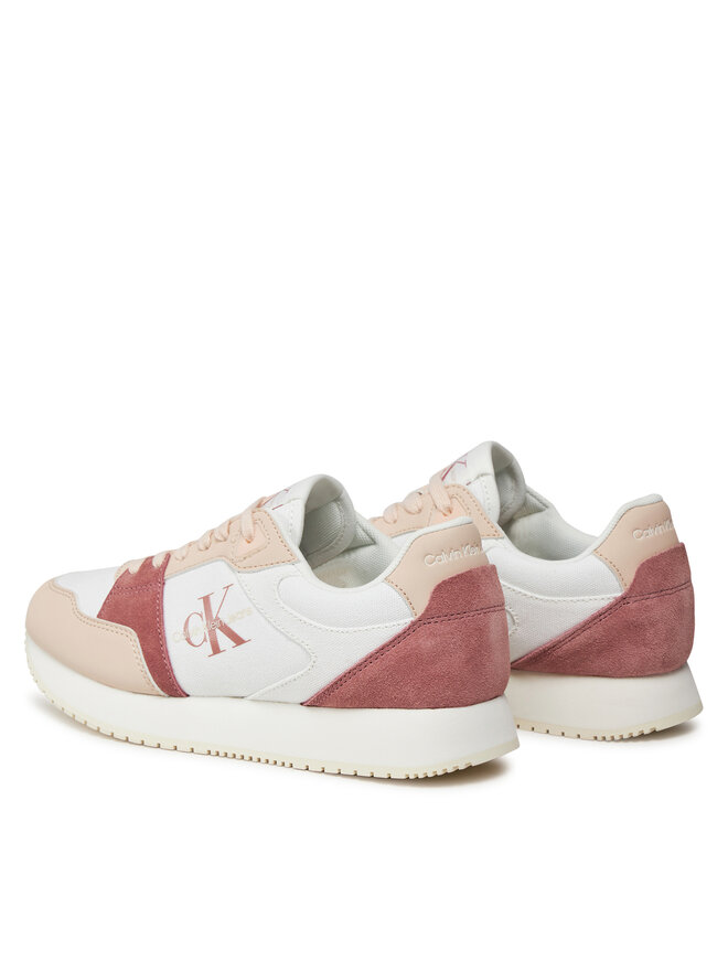 Calvin Klein Jeans Snīkeri Calvin Klein Jeans Runner Low Lace Mix Ml Btw YW0YW01436 Balts