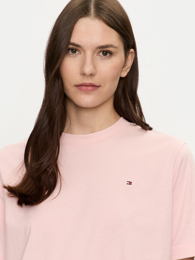 Tommy Hilfiger Tommy Hilfiger Marškinėliai Modern Flag WW0WW43597 Rožinė Relaxed Fit