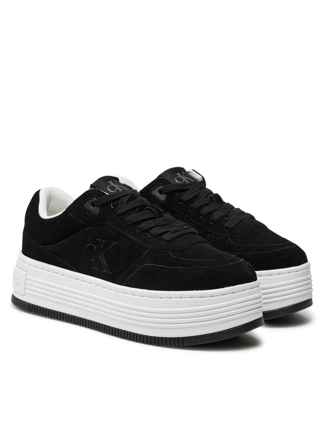 Calvin Klein Jeans Sneakersy Calvin Klein Jeans Bold Platf Laceup Low Mg Suede YW0YW01575 Černá