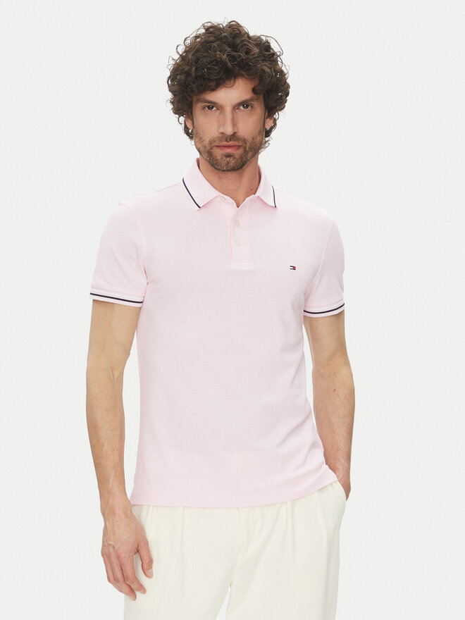 Tommy Hilfiger Tommy Hilfiger Pólóing MW0MW39993 Rózsaszín Slim Fit
