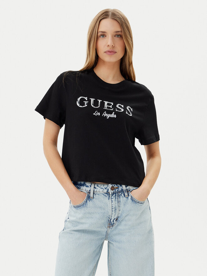 Guess Guess Футболка V5GI09 K9RM1 Чорний Regular Fit