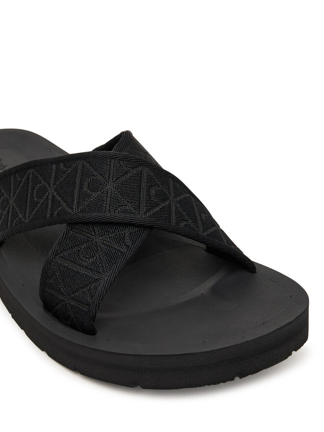Calvin Klein Pantoletten Calvin Klein Ess Diecut Xcross Wb Aop HM0HM02093 Schwarz