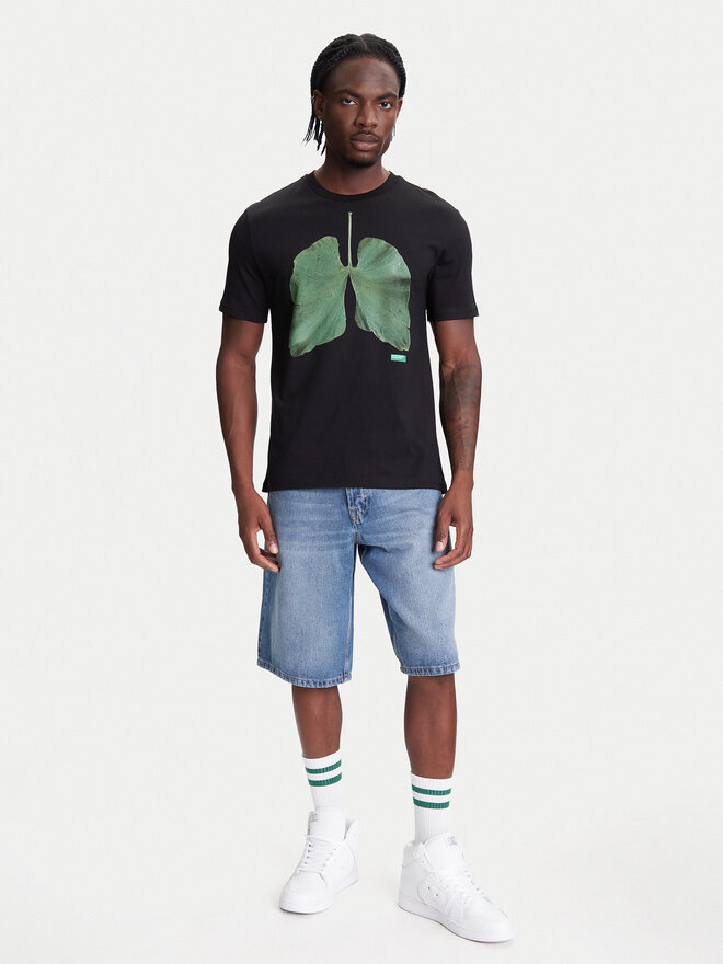 United Colors Of Benetton United Colors Of Benetton Marškinėliai 3BL0U10AG Juoda Relaxed Fit