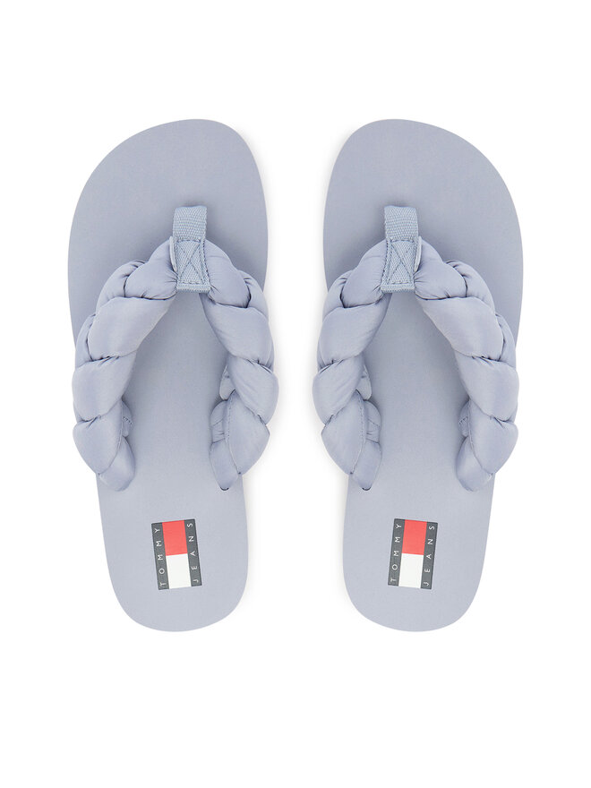 Tommy Jeans Zehentrenner Tommy Jeans Braided Thong Beach Sandal EN0EN02877 Himmelblau