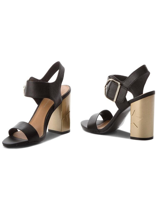 Tommy Hilfiger Sandały Tommy Hilfiger Feminine Heel Oversized Buckle FW0FW02578 Czarny