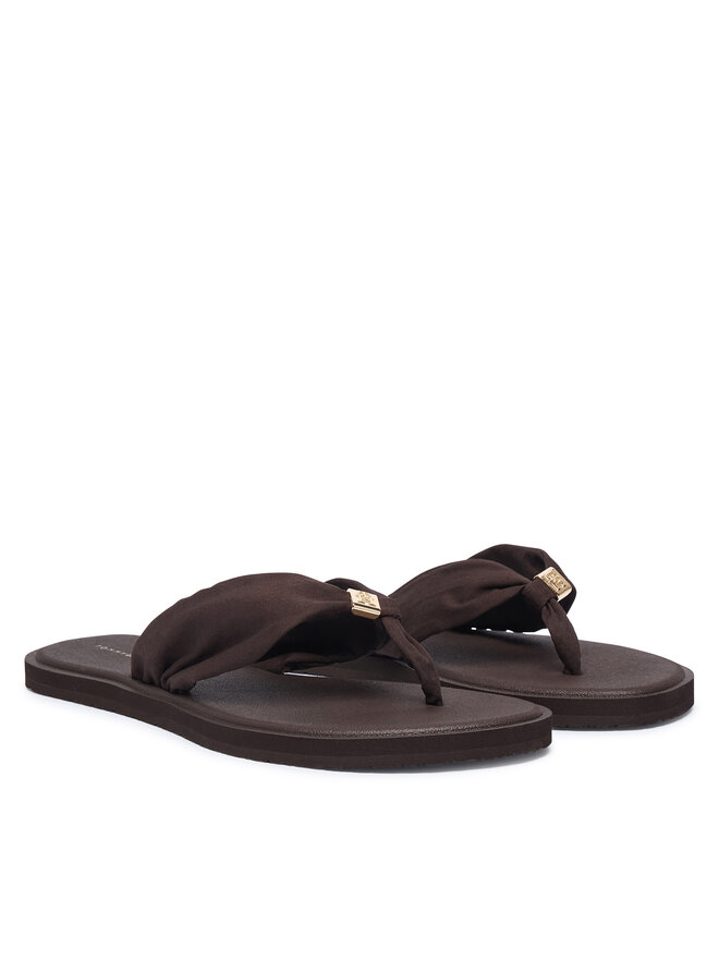 Tommy Hilfiger Zehentrenner Tommy Hilfiger Th Scandi Soft Summer Sandal FW0FW09421 Braun