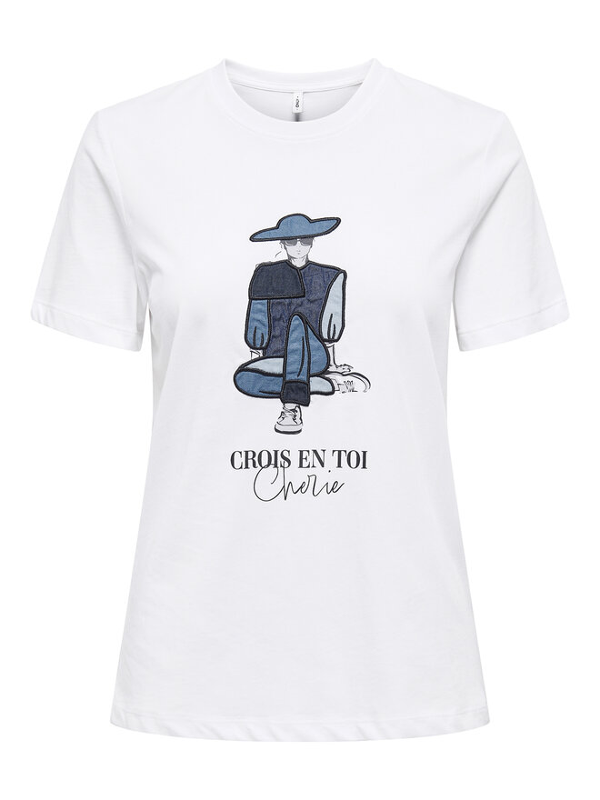 ONLY ONLY Camiseta Emma 15329752 Blanco Regular Fit
