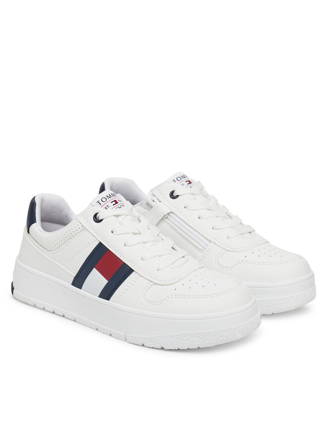 Tommy Hilfiger Сникърси Tommy Hilfiger Flag Low Cut Velcro Sneaker T3X9-33859-1355 S Бял