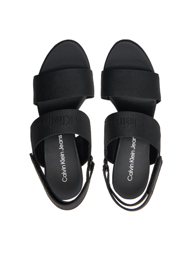 Calvin Klein Jeans Sandály Calvin Klein Jeans Wedge Sandal Webbing In Mr YW0YW01360 Černá