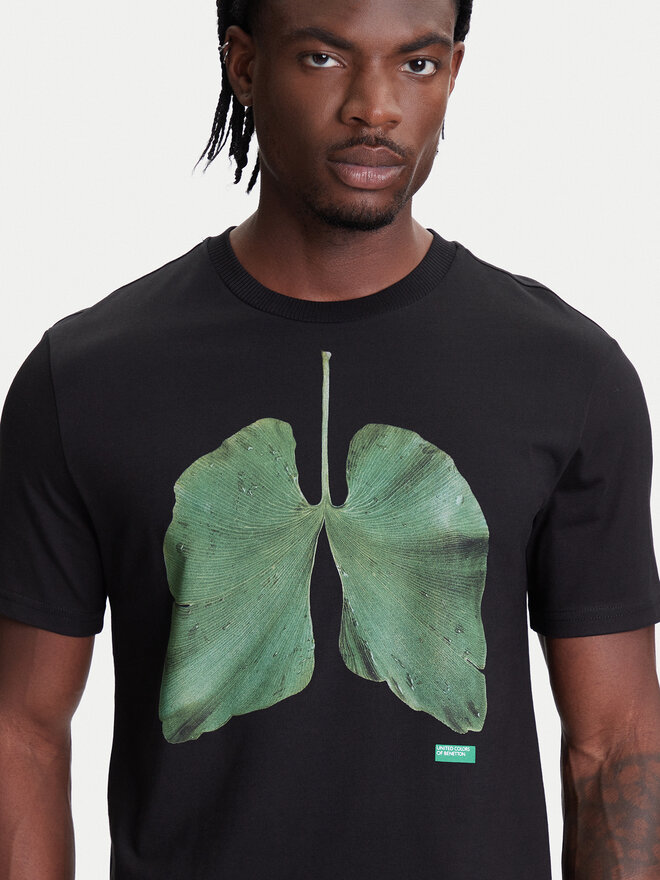United Colors Of Benetton United Colors Of Benetton Marškinėliai 3BL0U10AG Juoda Relaxed Fit