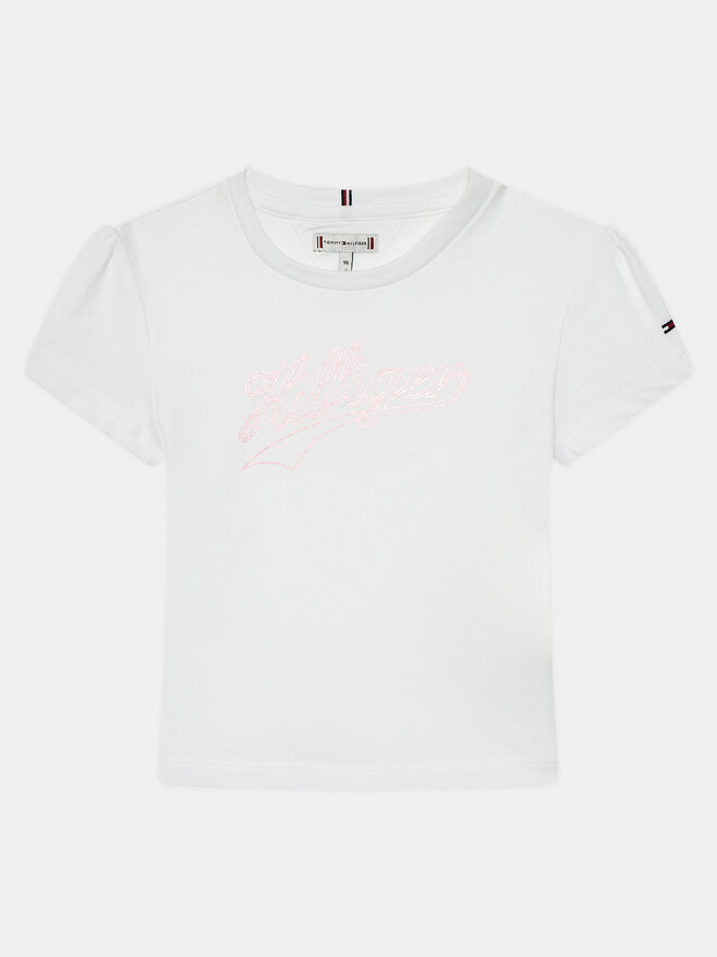 Tommy Hilfiger Tommy Hilfiger T-Shirt Hilfiger Script Tee S/S KG0KG07714 Λευκό Regular Fit