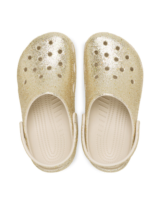 Crocs Pantoletten Crocs Classic Chunky Glitter Clog K 211939 Goldfarben