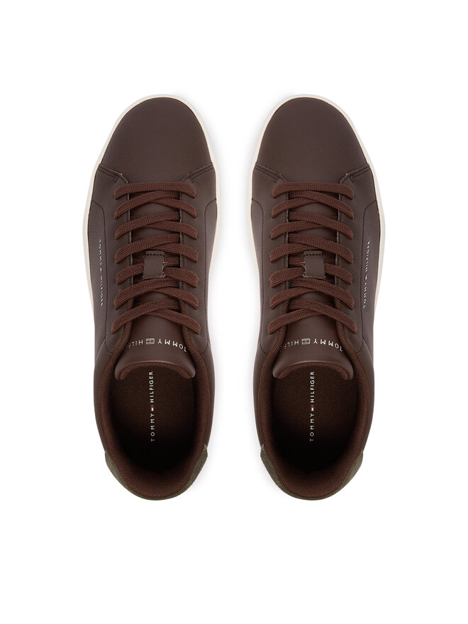 Tommy Hilfiger Sneakers Tommy Hilfiger Th Court Lth Detail Ess FM0FM05367 Braun