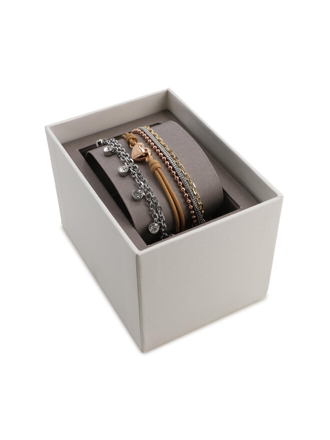 Fossil 3 db-os karkötő szett Fossil Tri-Tone Steel Bracelet Gift Set JGFTSET1042 Ezüst